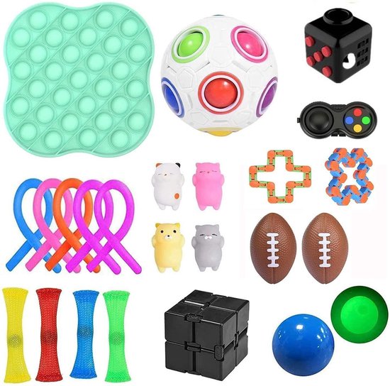 zwaard inflatie Industrialiseren Fidget Speelgoed set | 23 Fidget toys | Anti-angst Anti-stress | bol.com