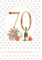 2 x Felicitatie Kaarten - Verjaardagskaarten 70 jaar - set van 2 stuks