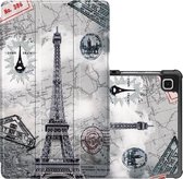 Hoesje Geschikt voor Samsung Galaxy Tab A7 Lite Hoesje Case Hard Cover Hoes Book Case - Eiffeltoren