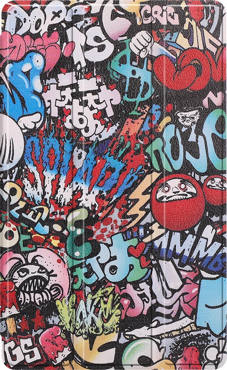 Hoesje - Geschikt voor Samsung Galaxy Tab A7 Lite - Dun & Stevig - Trifold Bookcase - Hard Cover - Hardcover Book Case - Tablet Hoes - Graffity