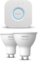 Philips Hue Starterspakket White GU10 - 2 Hue LED Lampen en Bridge - Eenvoudige Installatie - Werkt met Alexa en Google Home