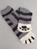 Katten sokken| Sokken| Katten print| Cat sock| poezen poot| grijs| donker grijs