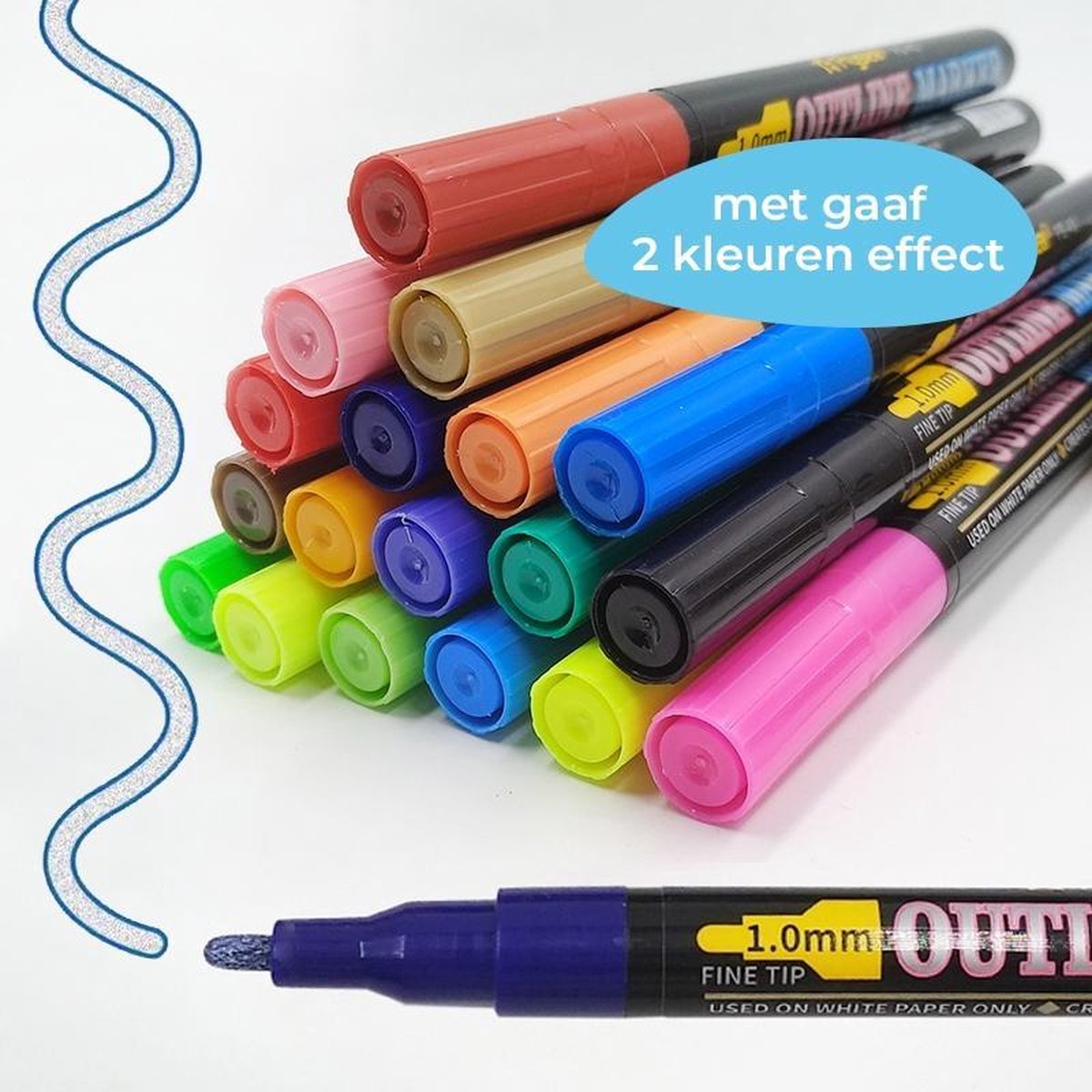24 Farben Glitzerstifte Magische Stifte - Einschulung, Geschenke für Mädchen 4-12 Jahre, Outline Stifte Metallic Zauberstifte für Scrapbooking, Basteln, Mitgebsel Kindergeburtstag