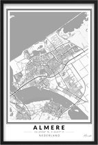 Poster Stad Almere A3 - 30 x 42 cm (Exclusief Lijst) Citymap - Stadsposter - Plaatsnaam poster - Stadskaart