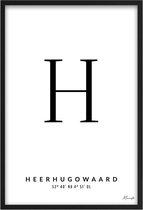 Poster Letter H Heerhugowaard A3 - 30 x 42 cm (Exclusief Lijst)