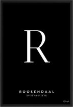 Poster Letter R Roosendaal A3 - 30 x 42 cm (Exclusief Lijst)