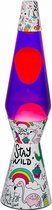 I-total Lavalamp Unicorn 40 X 9,2 Cm Glas/staal 30w Wit/paars