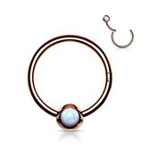 Piercing opal clicker 1.2x8 rose gold plated