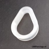 18 mm Double-flared tear drop Tunnel soft silicone transparant