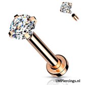 Piercing micro base rose gold plated 8mm