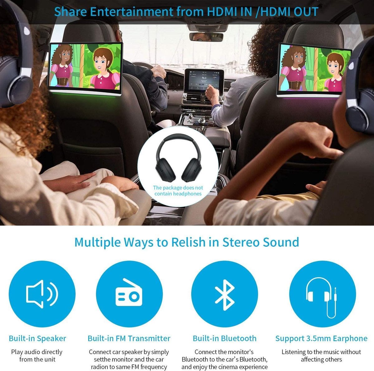 Auto Hoofdsteun Monitor Universele 7 Inch TFT LED Scherm Multimedia MP5 Speler Kussen Ondersteuning USB/SD Ingang FM/Speaker/Camera (Color : 707-Black Auto Hoofdsteun Monitor Universele 7 Inch TFT LED Scherm Multimedia MP5 Speler Kussen Ondersteuning USB/SD Ingang FM/Speaker/Camera (Color : 707-Black