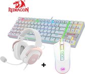 Redragon gaming set| Kumara RGB wit gaming toetsenbord + Cobra RGB wit gaming muis +  Zeus wit gaming headset