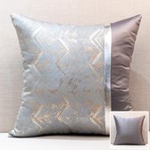 Kussenhoes Vierkant - Grijs Met Zilver - 45cm x 45cm - Polyester - Sierkussens - YVORR