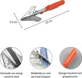 Plintenschaar - Handvat met grippatronen - Professionele verstekschaar - RVS