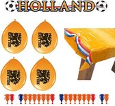 EK | Voetbal versiering set| Versiering | Oranje | Holland | Ballonnen | Slingers | Tafelkleed | Rood | Wit | Blauw |