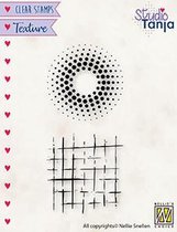 TXCS024 Nellie Snellen Texture clearstamp - textuur stempel punten en strepen - achtergond gaas ruitje - dots & lines