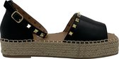 Espadrilles Met Gouden Studs Zwart - Maat 38