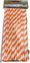 Papieren / Kartonnen Rietjes gekleurd HAYDN - Oranje - Papier - 40 stuks
