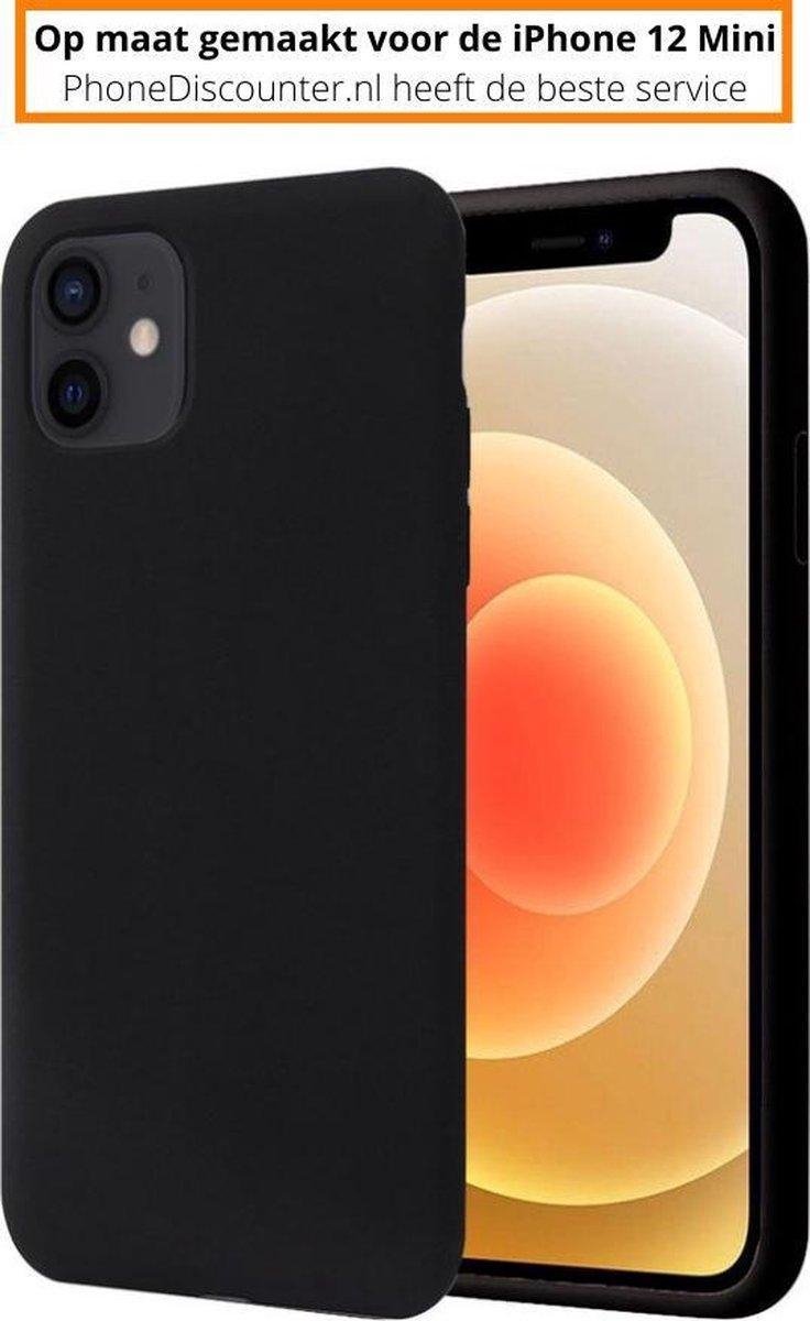 Fooniq Silicone Hoesje Zwart - Geschikt Voor Apple iPhone 12 Mini