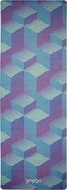 yogigo flow yoga mat van rubber en microfiber blue cubes | Eco-Vriendelijk |178cm x 61cm x 3.5mm