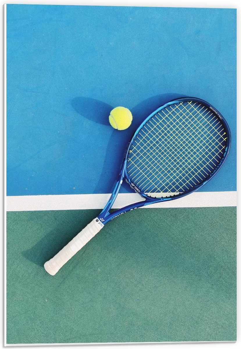 Forex - Tennisracket met Tennisbal - 40x60cm Foto op Forex