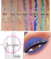 Glitter make up blauw | Glitter oogschaduw | Glitterstift | Glitter Eyeliner pen | Blue High Quality Color Waterproof Glitter Liquid Eyeliner | High Pigment Eye Liner Pen