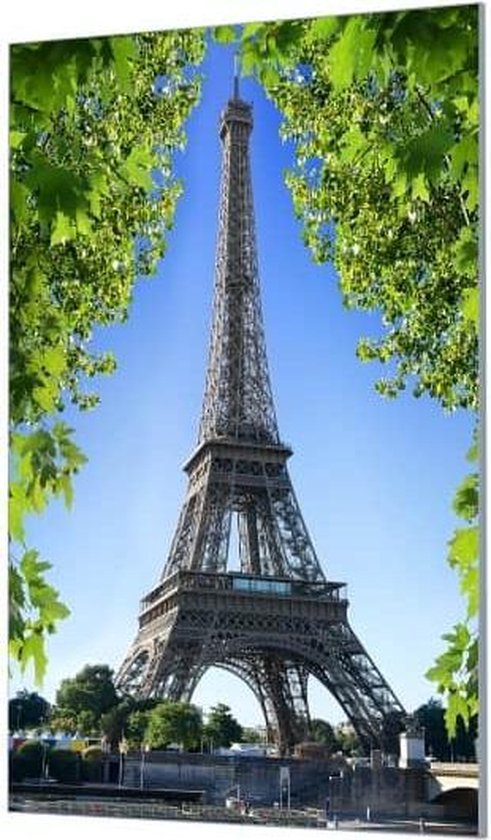Panneau mural Tour Eiffel Paris France | 70x100CM | Cadre noir | Mur vissé  (19mm) | bol.com