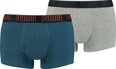 PUMA BASIC TRUNK 2P Mannen Onderbroek - blue / grey melange - Maat M