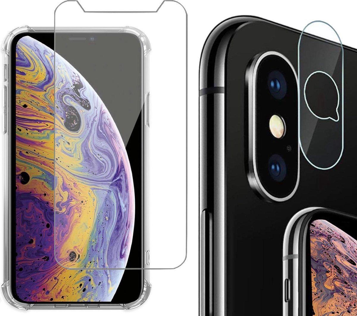 Geschikt voor iPhone XS / X Screen Protector Glas en Camera Screenprotector