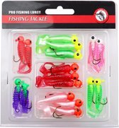 RubberBaits Soft Shad (17 Pack) - Roofvis Kunstaas set - Snoek, Baars en Snoekbaars - Hengelsport Kunstaas Shad - viskoffer - visset - goede set voor vis