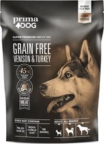 PrimaDog Adult – Graanvrij Droog Hondenvoer van Hert & kalkoen – 1.5 kg – Voor Alle Rassen