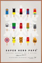 JUNIQE - Poster met kunststof lijst My Superhero Ice Pop - Universe