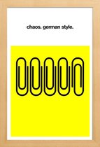 JUNIQE - Poster in houten lijst German Chaos -40x60 /Geel & Zwart