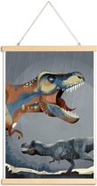 JUNIQE - Posterhanger Tyrannosaurus Rex illustratie -40x60 /Bruin &