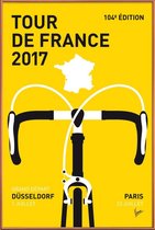 JUNIQE - Poster met kunststof lijst Tour de France 2017 -40x60 /Geel &