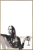 JUNIQE - Poster met kunststof lijst You Are Enough -40x60 /Wit & Zwart