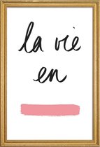 JUNIQE - Poster met houten lijst La vie en rose -20x30 /Wit & Zwart