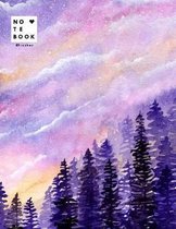 Notebook by c cher: Aurora sky cover and Dot Graph Line Sketch pages, Extra large (8.5 x 11) inches, 110 pages, White paper, Sketch, Draw