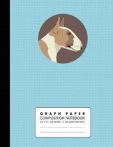 Graph Paper Composition Notebook: Bull Terrier Fawn and White Color - Quad Ruled 5 Squares Per Inch for Math & Science