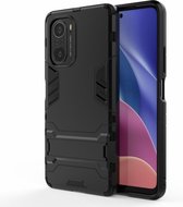 Armor Kickstand Back Cover - Xiaomi Poco F3 Hoesje - Zwart