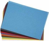 Kruissteken karton , vel 23x33 cm,  300 gr, diverse kleuren, 3x3 gaten per cm   , 10div vellen