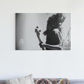 Canvas Schilderijen - Jonge Rockband in actie op Podium - 60x40 cm | Wanddecoratie| Fotoprint op Canvas | Canvas Schilderij | Woondecoratie voor Woonkamer, Slaapkamer, Kantoor, Gang