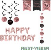 Verjaardagspakket rose goud 50 jaar