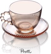 Perotti 6-delig Theekopjes Set - 90cc - Bronze Kleur