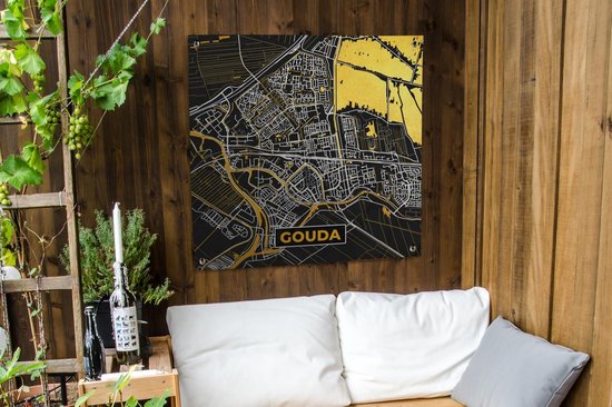 Nappe de jardin Plan d'étage - Gouda - Or - Zwart - 100x100 cm