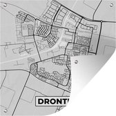 Tuinposters Stadskaart - Dronten - Grijs - Wit - 50x50 cm - Plattegrond - Tuindoek - Buitenposter