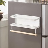 Clever Storage Magnetisch hangrekje met rolhouder - Wit - Ophangen zonder boren