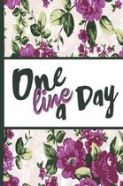 Best Mom Ever: One Line a Day Beautiful Purple Foral Blossom Pattern Composition Notebook College Students Wide Ruled Line Paper 6x9