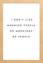JUNIQE - Poster in houten lijst Morning People -40x60 /Wit & Zwart