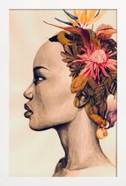 JUNIQE - Poster met houten lijst Amare -13x18 /Bruin & Roze